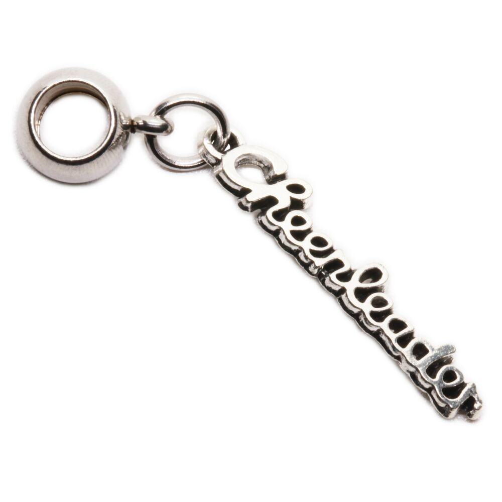 Cheerleader Charm with Stainless Steel 5 mm Bead, Cheer Word Bead for Bracelets
